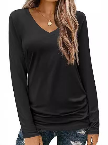 Lorena™ | Classic V-Neck Long Sleeve Top