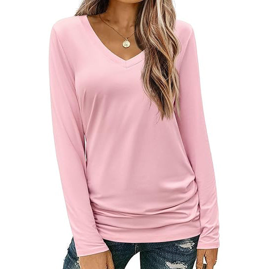 Lorena™ | Classic V-Neck Long Sleeve Top