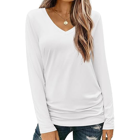 Lorena™ | Classic V-Neck Long Sleeve Top
