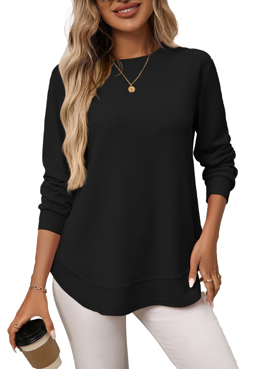 Marceline™ | Textured Long Sleeve Top