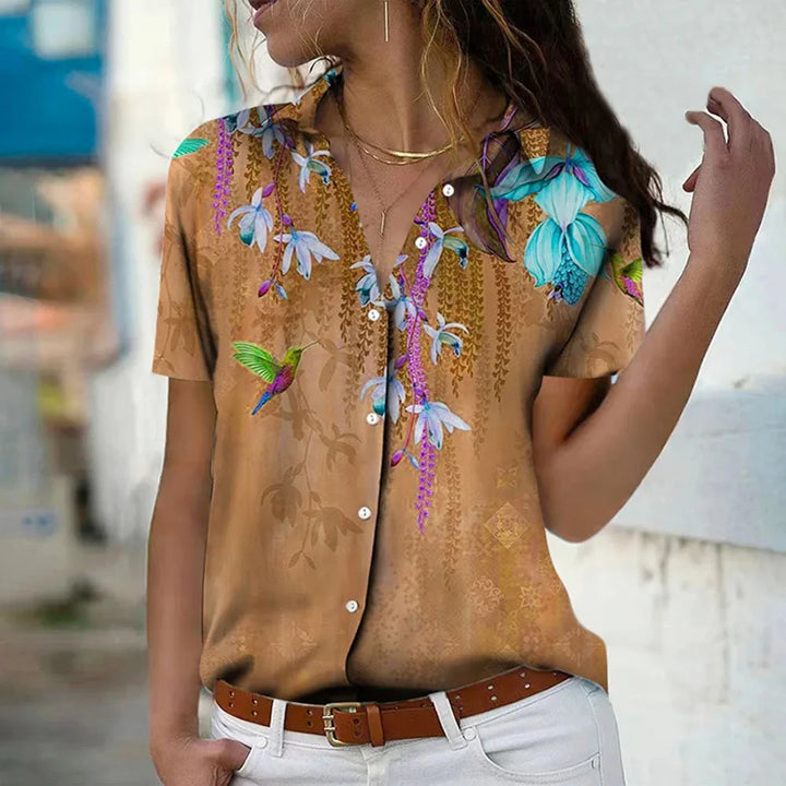 Elvéa™ | Floral Short Sleeve Shirt